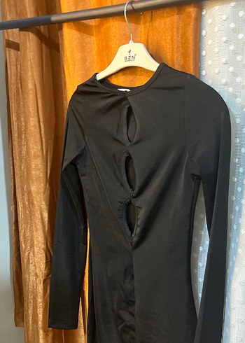 Uzun Kollu Siyah Gotik Midi Elbise - Görsel 5