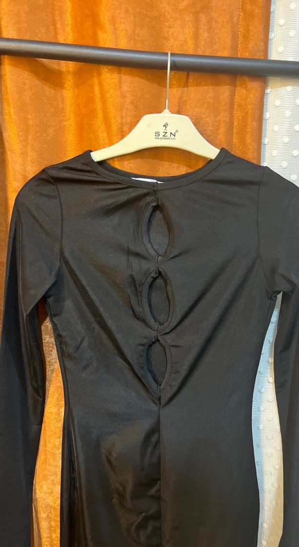 Uzun Kollu Siyah Gotik Midi Elbise - Görsel 3