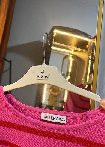 Uzun Kollu Pembe Çizgili Kız Triko Bluz - Görsel 4