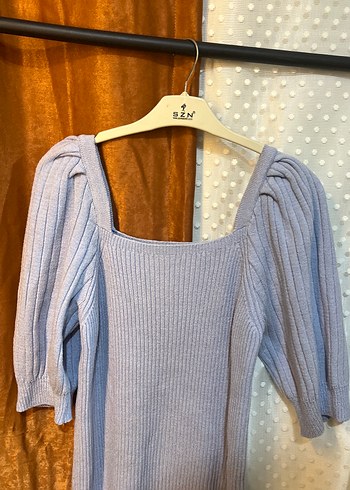 Gri Triko Midi Kadın Kazak - Görsel 2