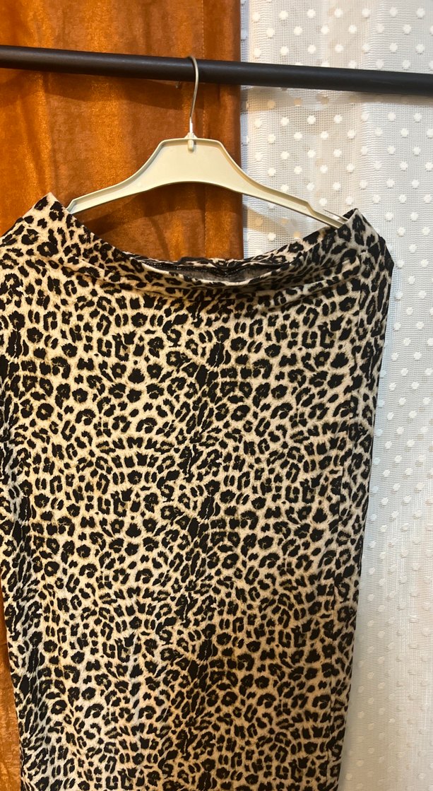 Kahverengi Leopar Desenli Uzun Etek - Görsel 3