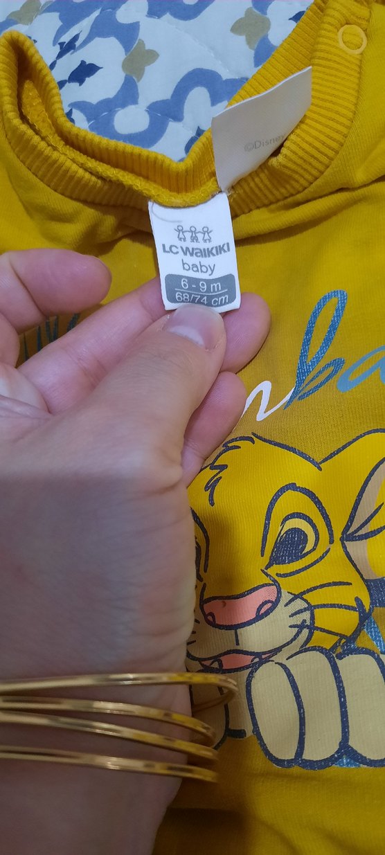 Sarı Baskılı Uzun Kollu Erkek Bebek Takımı - Görsel 4