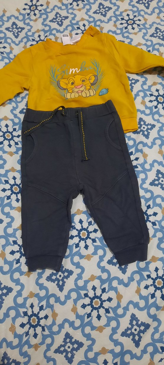 Sarı Baskılı Uzun Kollu Erkek Bebek Takımı - Görsel 2