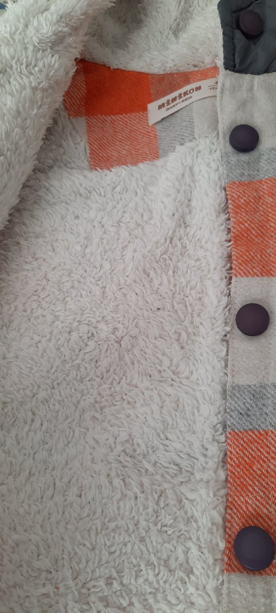 Erkek Çocuk Gri Kapüşonlu oduncu gömlek - Görsel 4