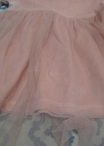 Uzun Kollu Pembe Kız Çocuk Elbise - Görsel 2