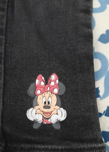 Kız Çocuk Siyah Nakışlı Denim Pantolon - Görsel 3