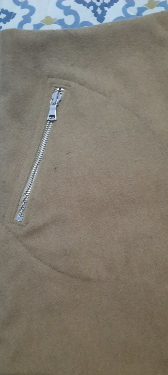 Bej Süet Mini Etek Fermuarlı - Görsel 2