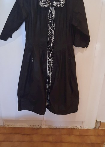 Siyah Uzun Kadın Elbise, Drapeli, Ofis Şıklığı - Görsel 2