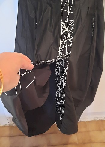 Siyah Uzun Kadın Elbise, Drapeli, Ofis Şıklığı - Görsel 4