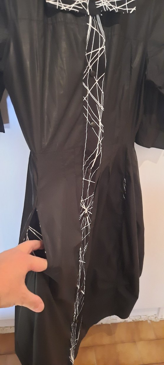 Siyah Uzun Kadın Elbise, Drapeli, Ofis Şıklığı - Görsel 3