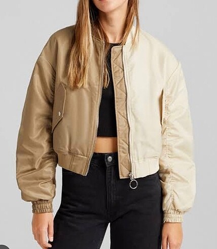 Bershka çift renkli bomber ceket