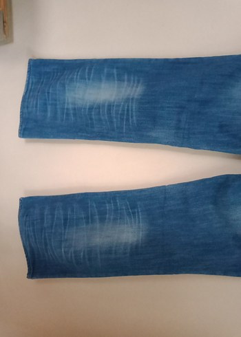 Kadın Mavi Bol Kesim Denim Jean - Görsel 7