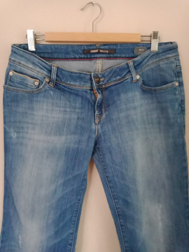 Kadın Mavi Bol Kesim Denim Jean - Görsel 2