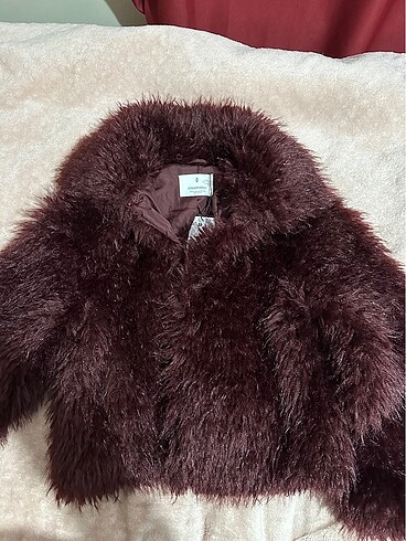 s Beden bordo Renk Stradivarius pelus kurk