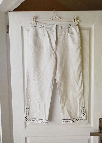Nakış Detaylı Keten Pantolon