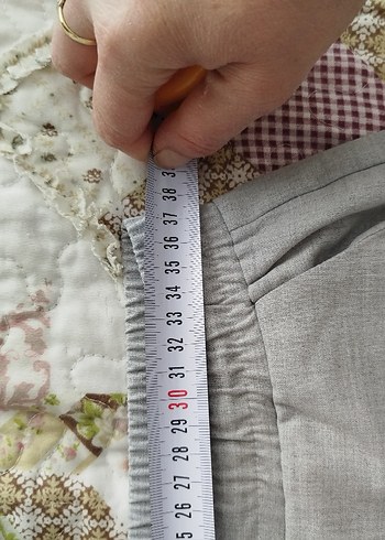 m Beden gri Renk Gri Kadın Keten Rahat Kesim Pantolon