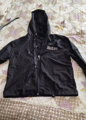 MOONLIGHT Kapüşonlu Siyah yağmurluk - Görsel 2