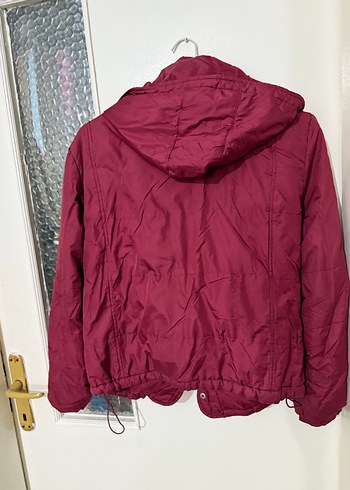 LC Waikiki Bordo Fermuarlı Midi Kadın Ceket