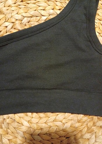 s Beden siyah Renk Siyah Tek Omuzlu Crop Top