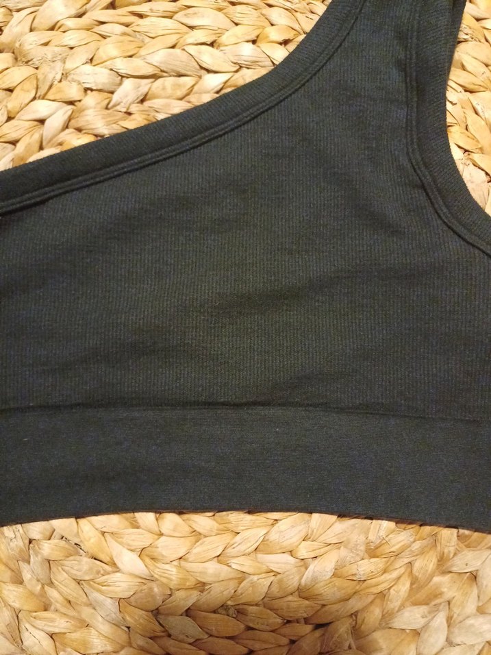 Siyah Tek Omuzlu Crop Top - Görsel 4