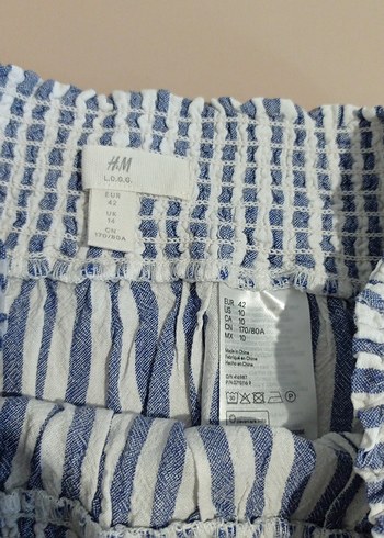 H&M Kız Çocuk Mavi Çizgili Fırfırlı Etek
