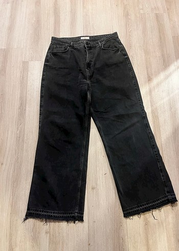44 Beden Cross Jeans Weslie Yüksek Bel Siyah Bol Kesim Jean