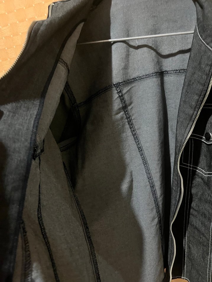 Kadın Gri Denim Ceket Fermuarlı - Görsel 3