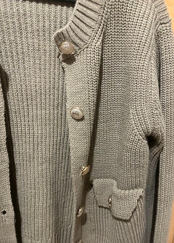 gold düğmeli hırka - Görsel 4