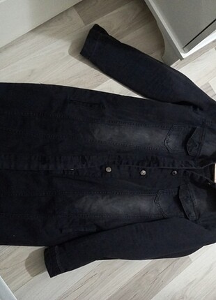 Siyah uzun kot ceket