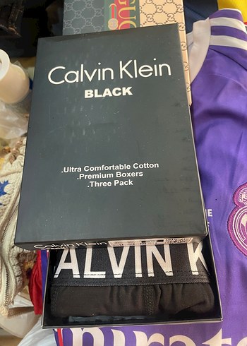 m Beden Calvin Klein Siyah Baskılı Erkek Boxer 3'lü