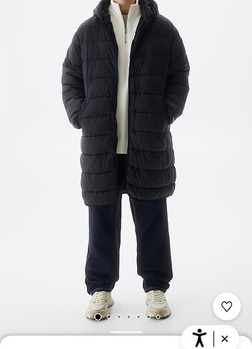 l Beden siyah Renk Pull&bear uzun mont 