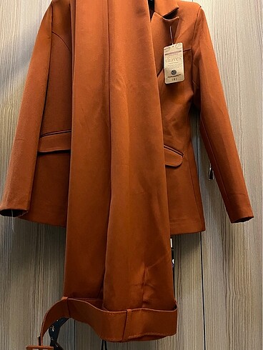 l Beden Tarçın kruvaze blazer havuç pantolon takım elbise