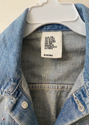 H&M Düğmeli Denim Yelek Mavi - Görsel 2
