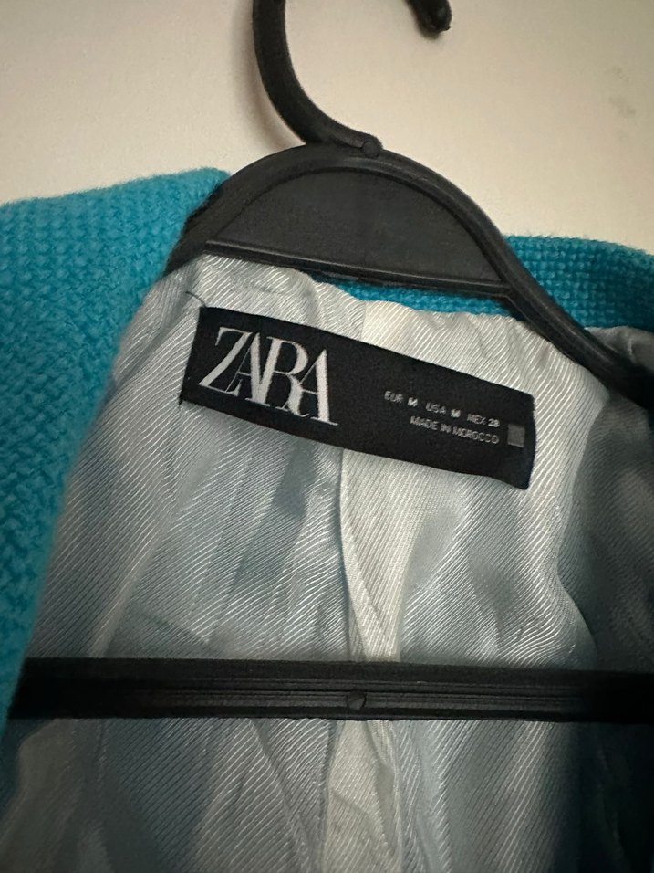 Zara Mavi Düğmeli Kadın Blazer Ceket - Görsel 2