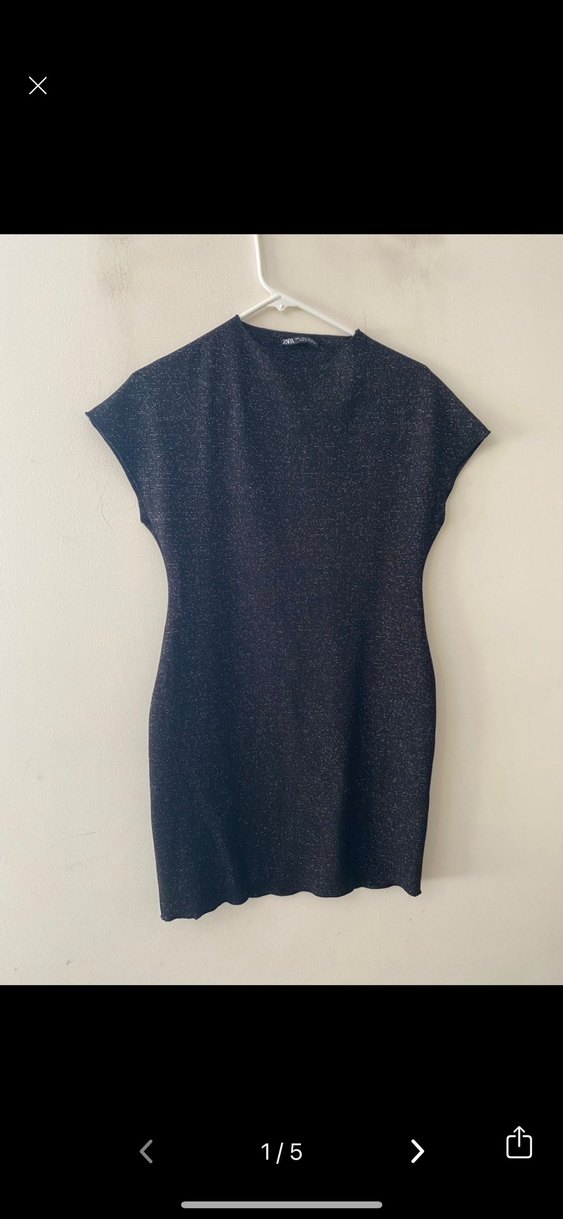 Zara Siyah Yüksek Yakalı Kısa Elbise - Görsel 2