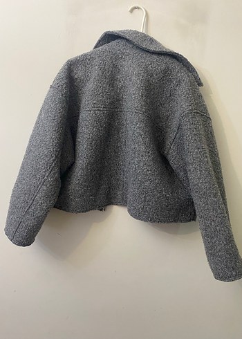 Zara Gri Fermuarlı Midi Kadın Mont - Görsel 3