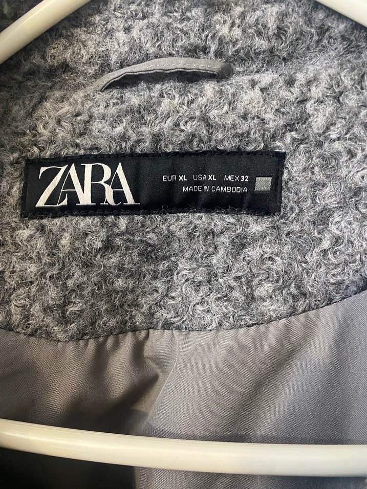 Zara Gri Fermuarlı Midi Kadın Mont - Görsel 2