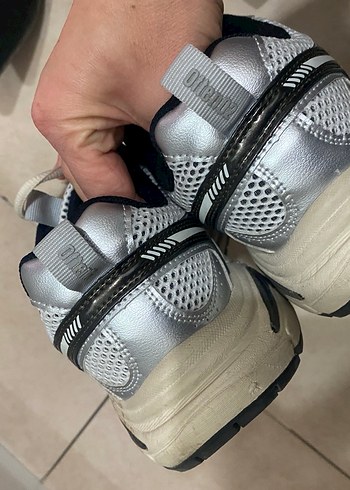 Pull&Bear Gri Spor Kadın Sneakers Bağcıklı - Görsel 4