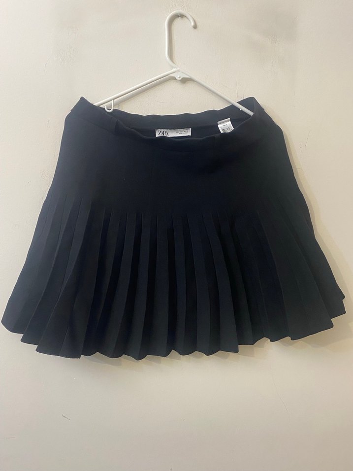 Zara Kadın Siyah Pilili Midi Etek - Görsel 2