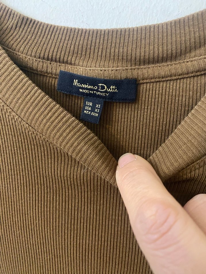 Massimo dutti Kahverengi Kadın Kısa Kollu Tişört - Görsel 2