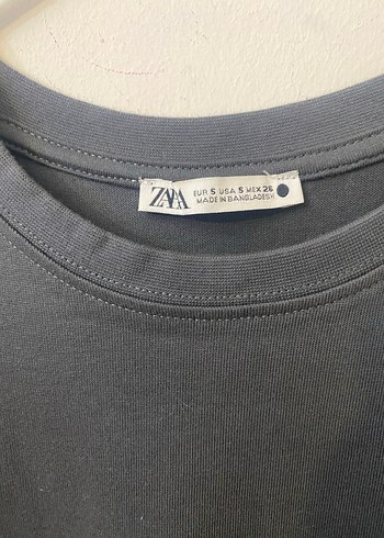Zara Gri Kısa Kollu Kadın Tişört - Görsel 2