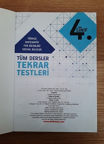  Tudem 4.sınıf tüm dersler 