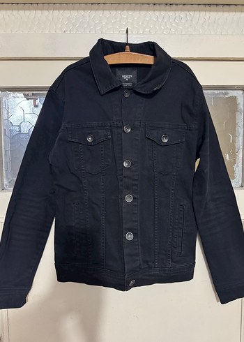 Düğmeli Siyah erkek kot Ceket - Görsel 2