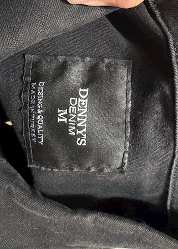 Düğmeli Siyah erkek kot Ceket - Görsel 5