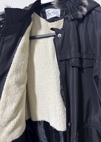 Siyah Uzun fermuarlı Kadın Mont - Görsel 4