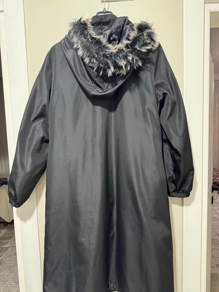 Siyah Uzun fermuarlı Kadın Mont - Görsel 2