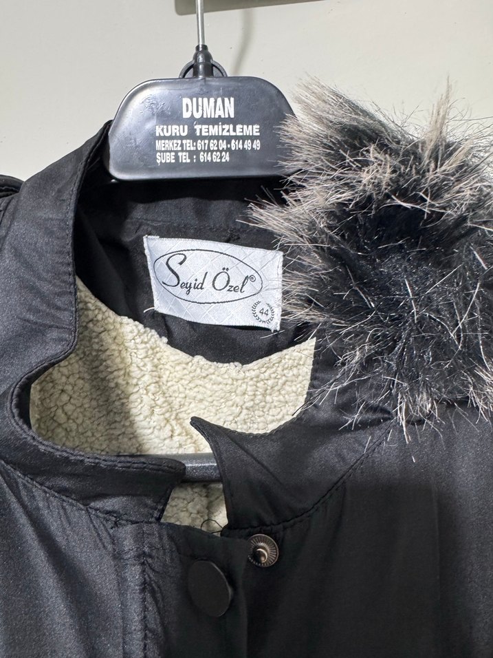 Siyah Uzun fermuarlı Kadın Mont - Görsel 5