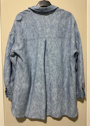 Düğmeli Gömlek,Mavi, Rahat Kesim - Görsel 2