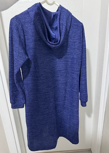 Kadın Mavi Düğmeli Uzun Kollu tiriko Sweatshirt - Görsel 3