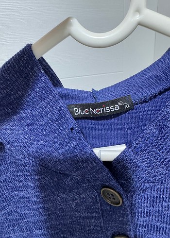 Kadın Mavi Düğmeli Uzun Kollu tiriko Sweatshirt - Görsel 6